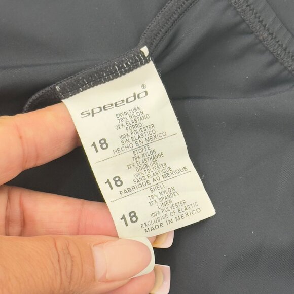 Speedo Women Black One-Piece Swimsuit Size 18 Padded Cup - Picture 4 of 10